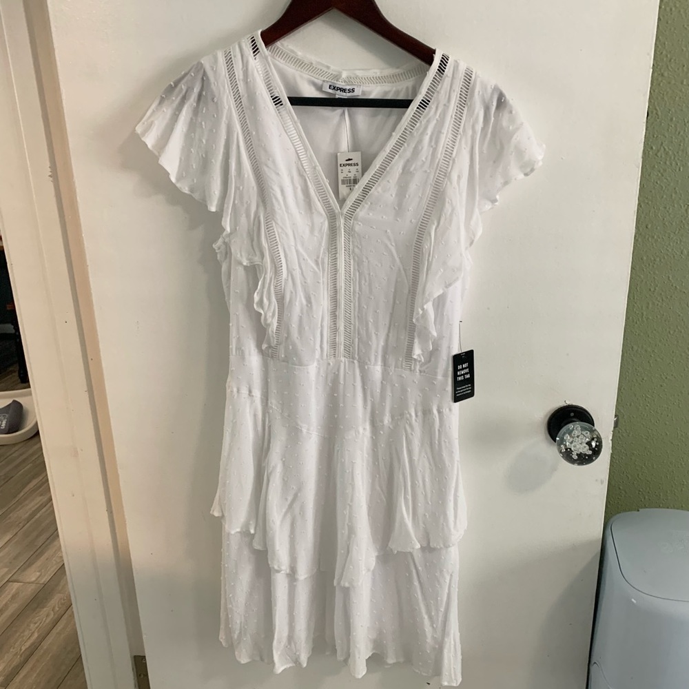 NWT Express White Flowy Dress - Size Small